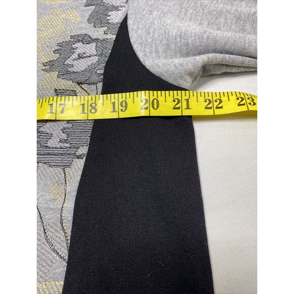 NWT BCBGMAXAZRIA Embroidered Tunic Sweatshirt French Terry Medium Heather Gray - Picture 8 of 16